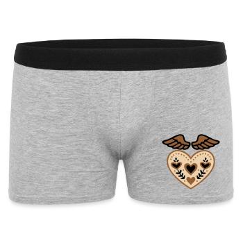 Heart Wings Guardian Angel Tattoo - Men's Boxer Shorts - heather grey - Front