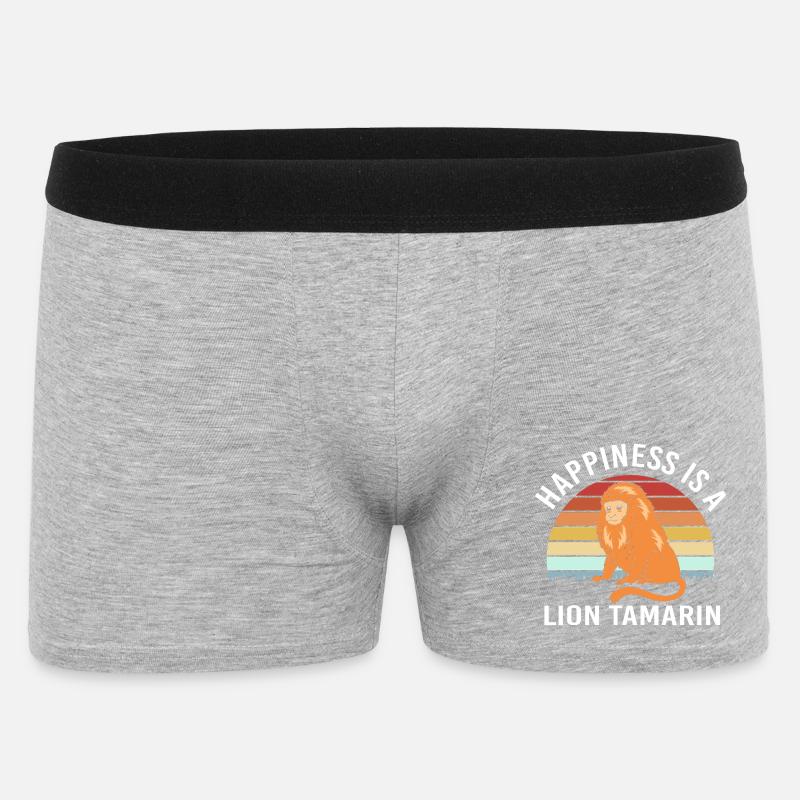 Tamarin Affe - Männer Boxer Shorts - Grau meliert