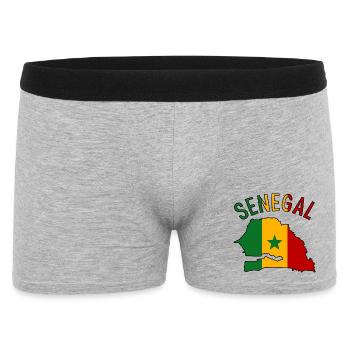 Silhouette de la carte du drapeau du Sénégal - Boxer Homme - gris chiné - Devant
