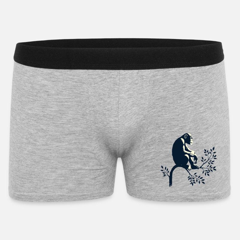 Schimpanse - Männer Boxer Shorts - Grau meliert