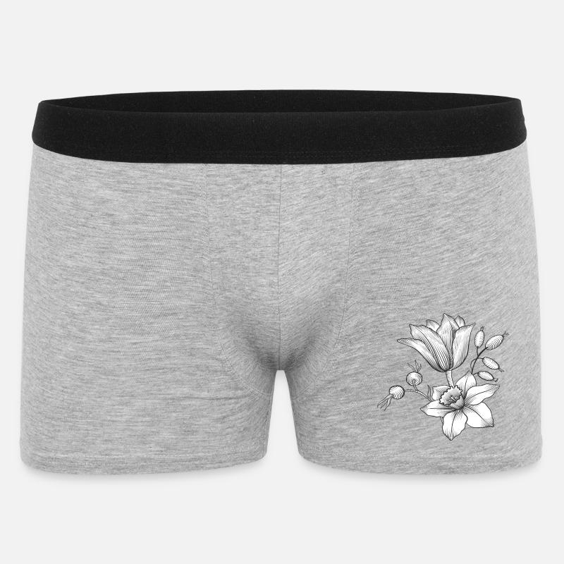 Blütenranke - Männer Boxer Shorts - Grau meliert