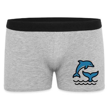 Vagues de dauphins Silhouette de la mer - Boxer Homme - gris chiné - Devant