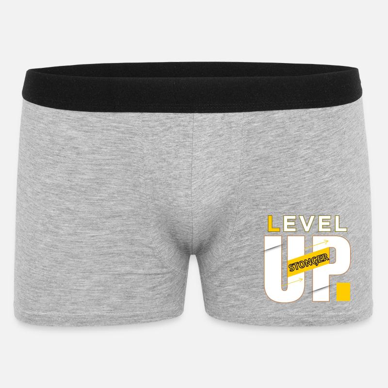 Level Up-Grafikleistung - Männer Boxer Shorts - Grau meliert