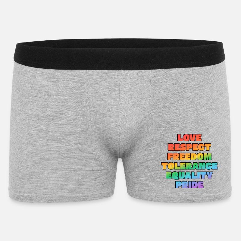 Rainbow Pride Values - Men's Boxer Shorts - heather grey
