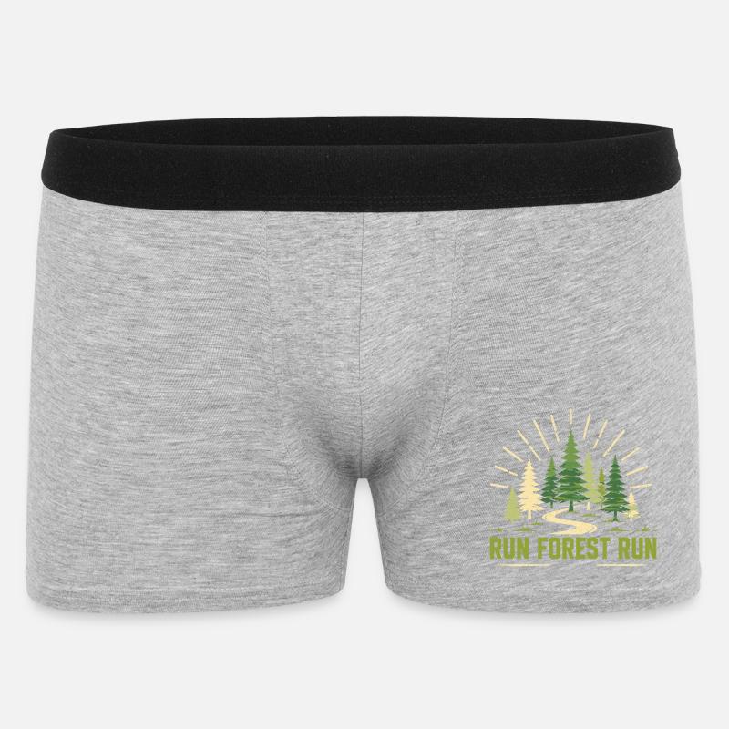 Trailrunning – Run Forest Run - Männer Boxer Shorts - Grau meliert