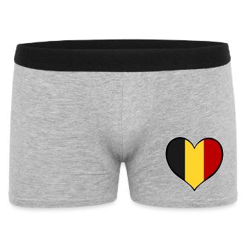 Drapeau du cœur de la Belgique - Boxer Homme - gris chiné - Devant