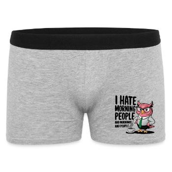 Business owl in suit with coffee - Men's Boxer Shorts - heather grey - Front