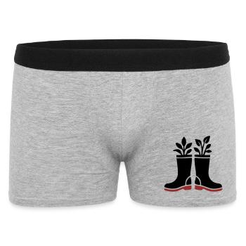 Rubber Boots Plants Icon - Men's Boxer Shorts - heather grey - Front