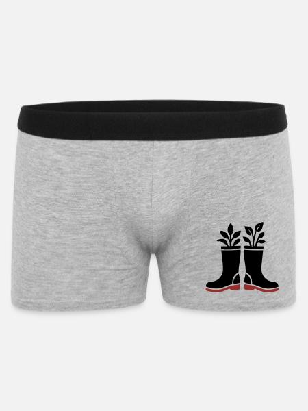 Rubber Boots Plants Icon - Men's Boxer Shorts - heather grey