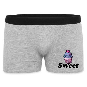 Cœur de cupcake aquarelle pastel - Boxer Homme - gris chiné - Devant