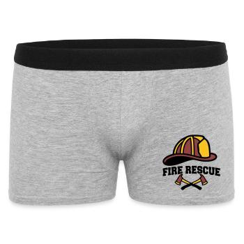 Feuerwehrhelm Wappen Logo - Männer Boxer Shorts - Grau meliert - Vorne