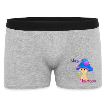 Magischer Pilz mit Zauberstab - Männer Boxer Shorts - Grau meliert - Vorne