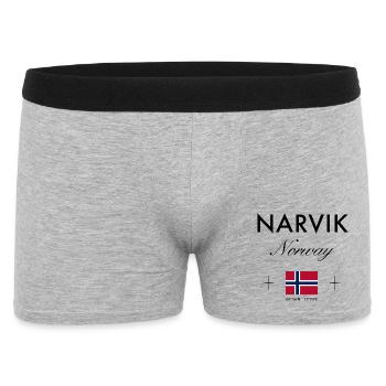 Narvik Norwegen Koordinaten Reise Souvenir - Männer Boxer Shorts - Grau meliert - Vorne