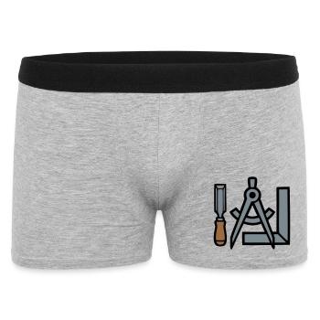 Tischler Werkzeuge Grafik - Männer Boxer Shorts - Grau meliert - Vorne