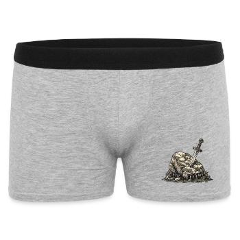 Germanen Schwert Stein - Männer Boxer Shorts - Grau meliert - Vorne