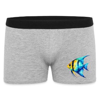 Blue Yellowfish Watercolor - Men's Boxer Shorts - heather grey - Front