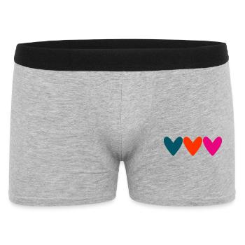 VALENTINSTAG. Junggesellinnenabschied. ICH LIEBE DICH. ICH LIEBE DICH. LIEBE - Männer Boxer Shorts - Grau meliert - Vorne