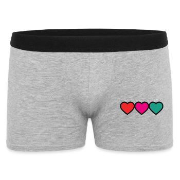 COUPLE. VALENTINE'S DAY. HEART. CHRISTMAS. JUST MARRIED. - Men's Boxer Shorts - heather grey - Front