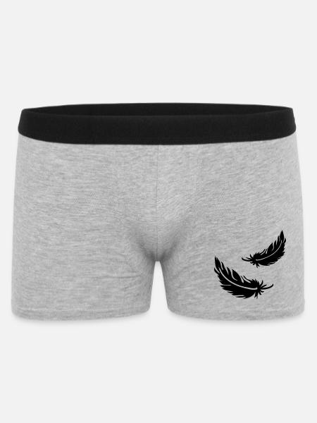 Two flying feathers - Men's Boxer Shorts - heather grey