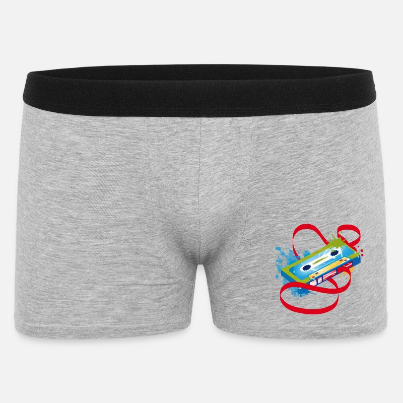 Musikkassette Graffiti - Männer Boxer Shorts - Grau meliert