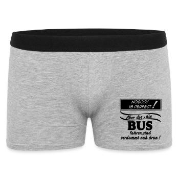 Busfahrer Bus Omnibus Kraftfahrer Schulbus (25) - Männer Boxer Shorts - Grau meliert - Vorne