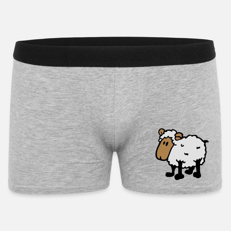 cooles comic schaf funny sheep - Männer Boxer Shorts - Grau meliert