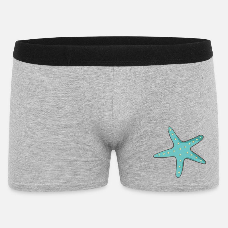 Seestern - Männer Boxer Shorts - Grau meliert