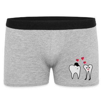 Teeth in love - Men's Boxer Shorts - heather grey - Front