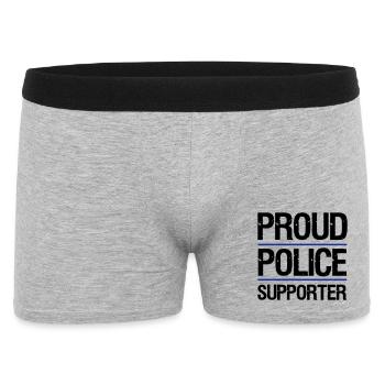 Proud Police Supporter - Men's Boxer Shorts - heather grey - Front