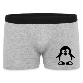pinguin - Männer Boxer Shorts - Grau meliert - Vorne