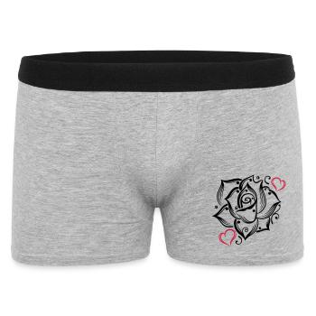 Rose heart love flower blossom Romantic - Men's Boxer Shorts - heather grey - Front