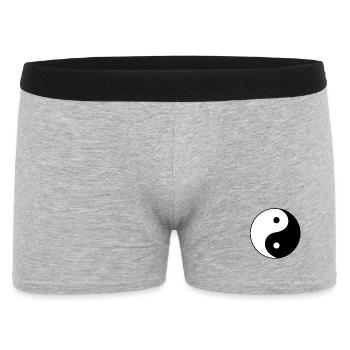 yin yang - Männer Boxer Shorts - Grau meliert - Vorne