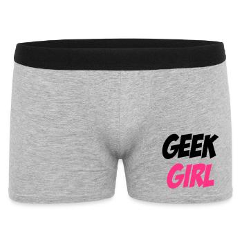 Geek Girl - Men's Boxer Shorts - heather grey - Front