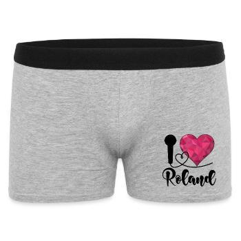I Love Roland Ich Liebe Roland - Men's Boxer Shorts - heather grey - Front