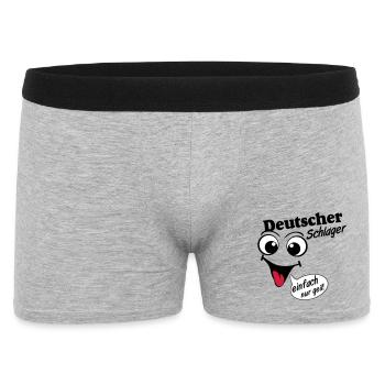Schlager Party , Schlager Musik , einfach nur geil - Männer Boxer Shorts - Grau meliert - Vorne