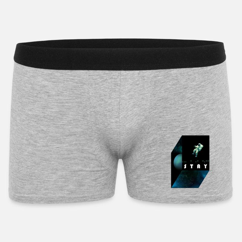 stay / morse code - Männer Boxer Shorts - Grau meliert
