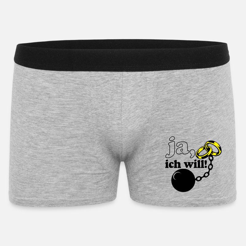 Junggesellenabschied , JGA ja ich will (25) - Männer Boxer Shorts - Grau meliert