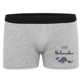 Große Schwester Wal - Männer Boxer Shorts - Grau meliert - Vorne