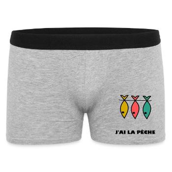 J'AI LA PÊCHE. HUMOUR. JE PEUX PAS. PÊCHE. POISSON - Boxer Homme - gris chiné - Devant