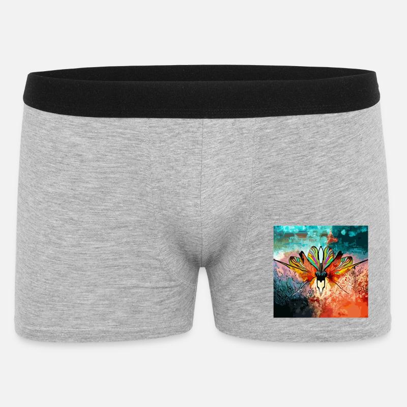 Farbiger Schmetterlingstraum - Männer Boxer Shorts - Grau meliert