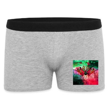 Farbexplosiver Schmetterling Naturkunst - Männer Boxer Shorts - Grau meliert - Vorne