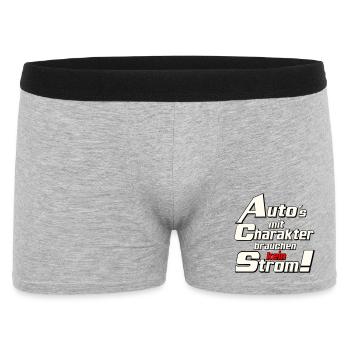 Auto Tuning Schrauber Kult Auto mit charakter (25) - Männer Boxer Shorts - Grau meliert - Vorne