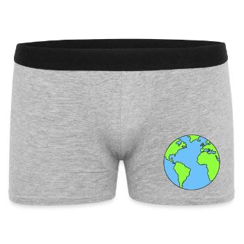 Planet Erde Erdkugel - Männer Boxer Shorts - Grau meliert - Vorne