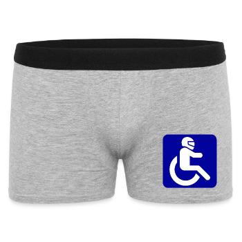 Utilisateur d’un fauteuil roulant avec casque pour rouleau WCMX* - Boxer Homme - gris chiné - Devant