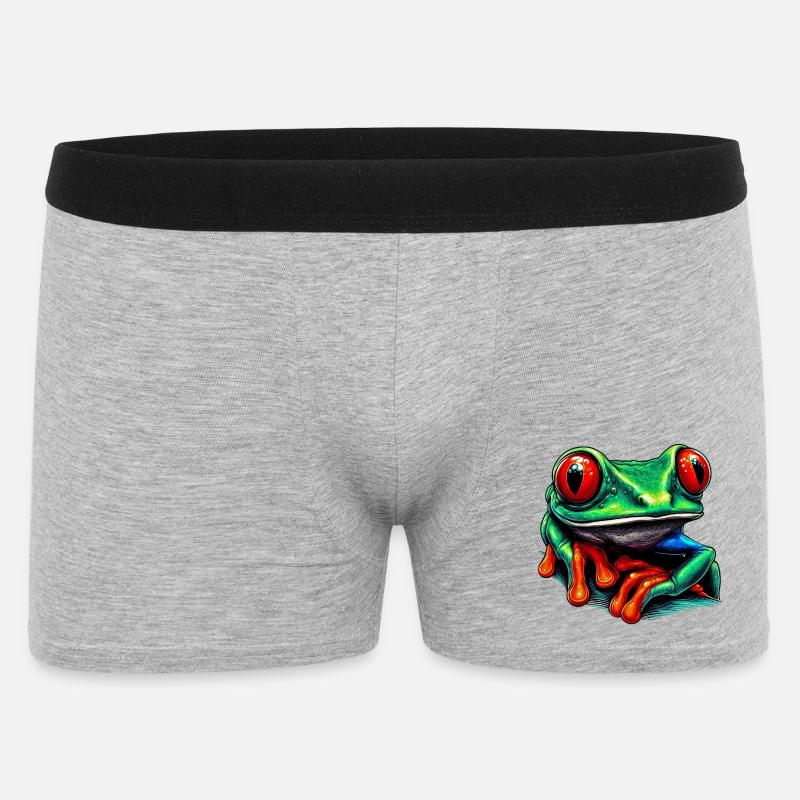 Rotäugiger Laubfrosch - Männer Boxer Shorts - Grau meliert