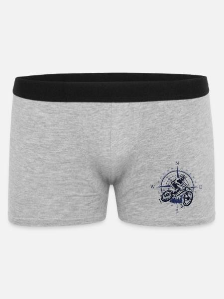 Moto Compass Fahrer - Männer Boxer Shorts - Grau meliert