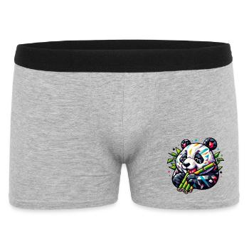 Panda - Männer Boxer Shorts - Grau meliert - Vorne