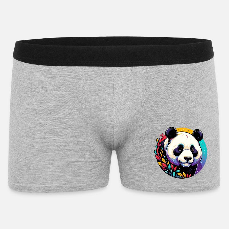 Panda - Männer Boxer Shorts - Grau meliert