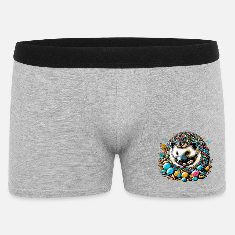 Igel - Männer Boxer Shorts - Grau meliert