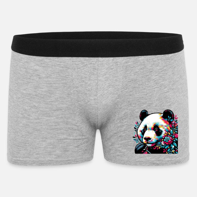 Panda - Männer Boxer Shorts - Grau meliert